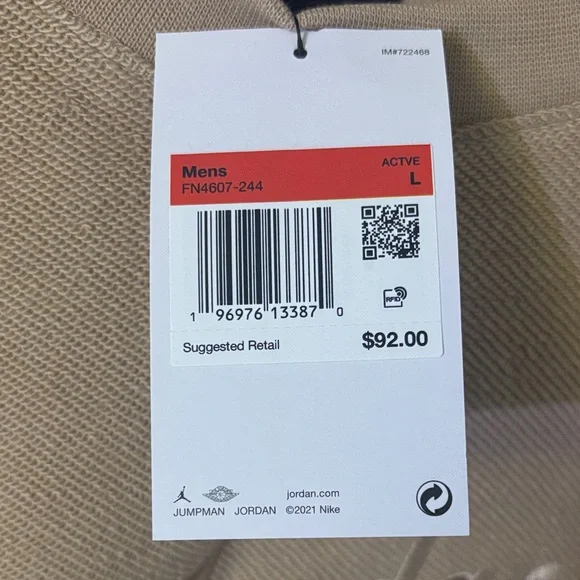 Jordan Beige Crewneck Sweatshirt - Picture 2 of 4